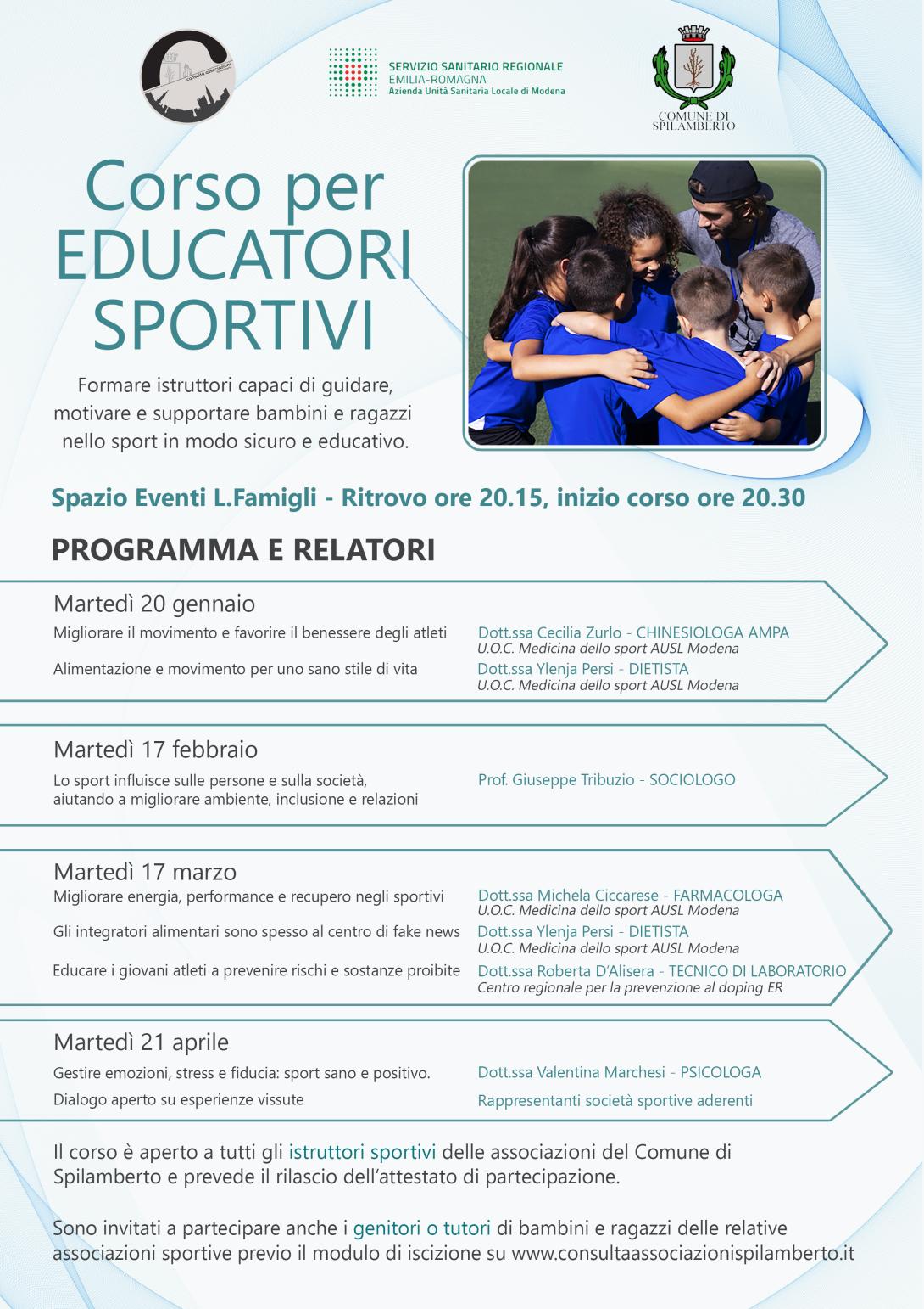 corso educatori sportivi Spilamberto 2026